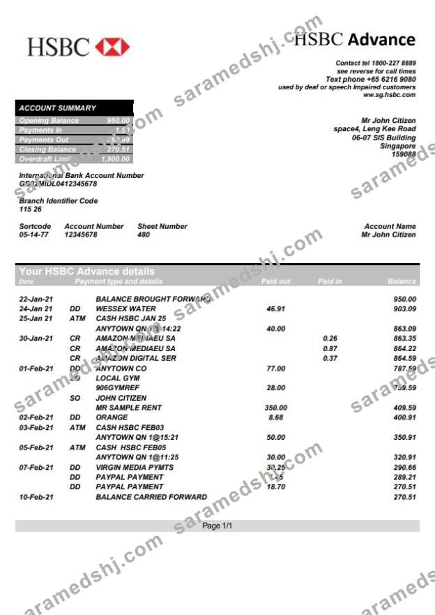 Singapore HSBC word pdf
